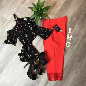 NWT - Rachel & Zac Red Cropped Pants